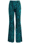 Diane Von Furstenberg Ruthette Printed Flared Velvet Trousers In Blue