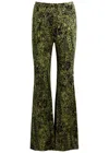 Diane Von Furstenberg Ruthette Printed Velvet Flared Pants In Multicoloured