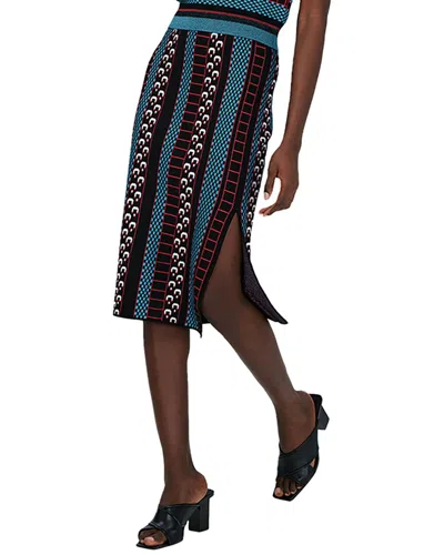 Diane Von Furstenberg Sallie Patterned-jacquard Skirt In Blue