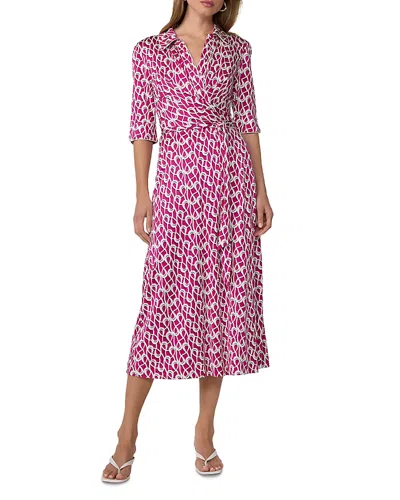 Diane Von Furstenberg Sana Tie Belt Midi Dress In Pink