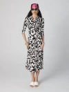 Diane Von Furstenberg Sana Dress In Troy Maze Black And White
