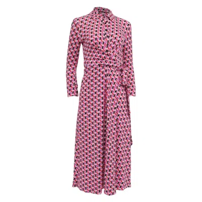 Diane Von Furstenberg Sana Geometric-print Midi Dress In Multicolor Viscose