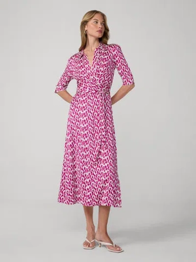 Diane Von Furstenberg Sana Short Sleeve Dress In Pink