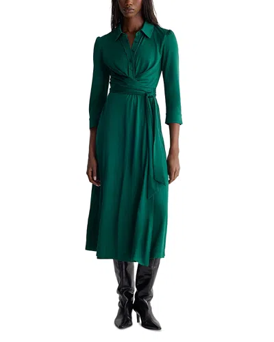 Diane Von Furstenberg Sana Two Tie Waist Midi Dress In Green