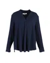 Diane Von Furstenberg Sanorah Pleated Blouse In Navy Blue Silk In Blue