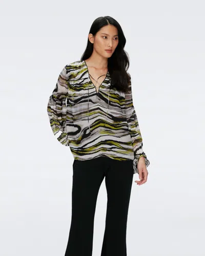 Diane Von Furstenberg Sarita Top By  In Size Xl In Multi