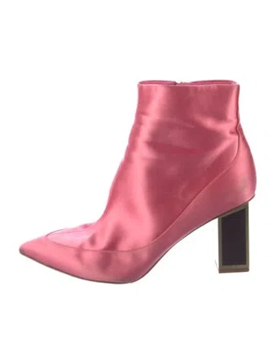 Pre-owned Diane Von Furstenberg Satin Boots In Pink