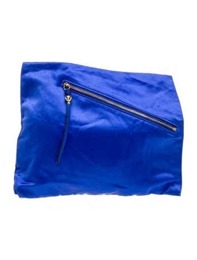 Pre-owned Diane Von Furstenberg Satin Clutch In Blue
