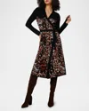Diane Von Furstenberg Savannah Leopard-intarsia Midi Wrap Dress In Jungle Cat Sm Black