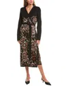 Diane Von Furstenberg Savannah Leopard-intarsia Midi Wrap Dress In Multi