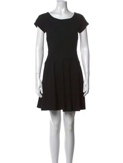 Pre-owned Diane Von Furstenberg Scoop Neck Mini Dress In Black