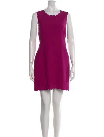 Pre-owned Diane Von Furstenberg Scoop Neck Mini Dress In Purple