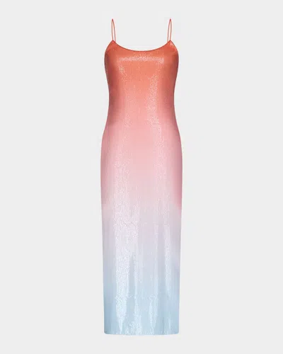 Diane Von Furstenberg Scoop-neck Ombre Sequin Midi Dress In Cirrus Ombre