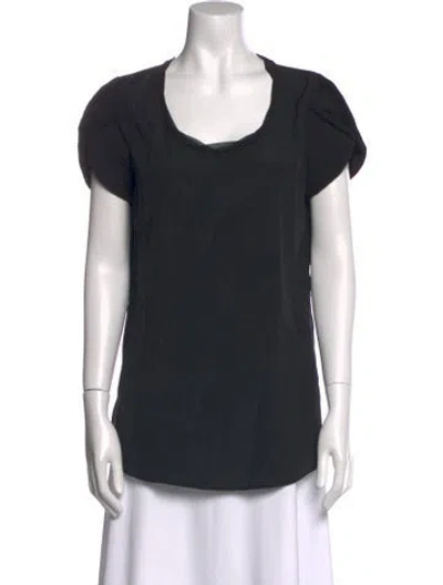 Pre-owned Diane Von Furstenberg Scoop Neck Short Sleeve T-shirt In Black