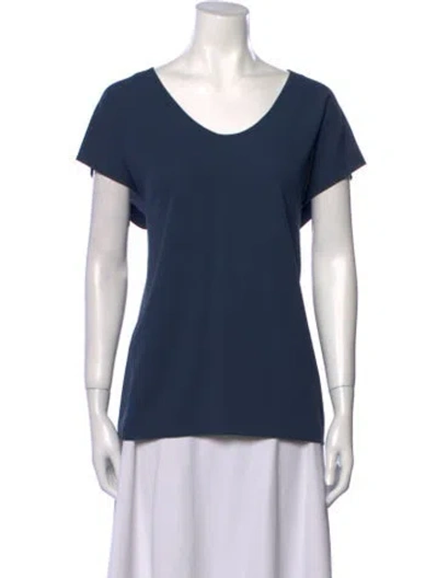 Pre-owned Diane Von Furstenberg Scoop Neck Short Sleeve T-shirt In Blue