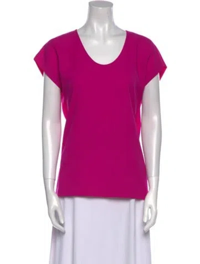 Pre-owned Diane Von Furstenberg Scoop Neck Short Sleeve T-shirt In Purple