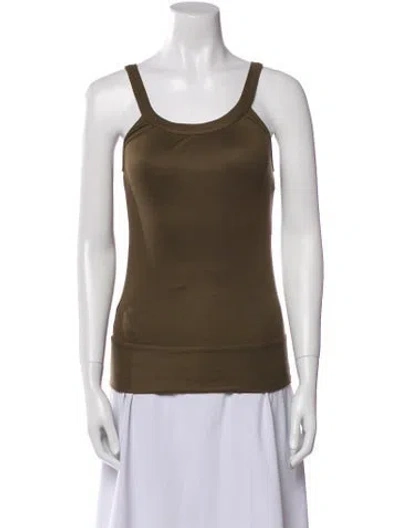 Pre-owned Diane Von Furstenberg Scoop Neck Sleeveless Top In Green