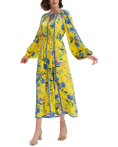 Diane Von Furstenberg Scott Silk-blend Dress In Yellow