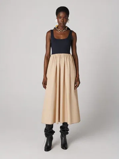 Diane Von Furstenberg Selena Dress In Khaki And Midnight