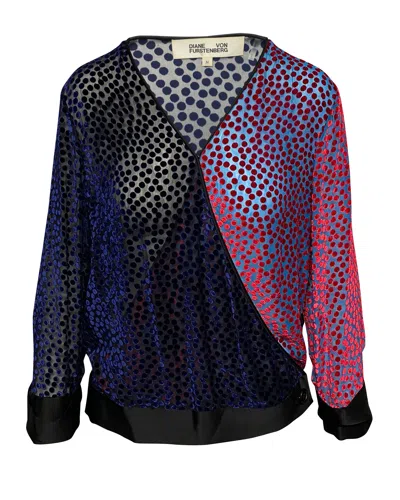 Diane Von Furstenberg Semi Sheer Blouse In Black Viscose
