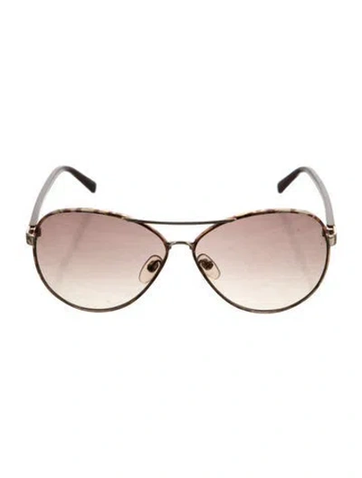 Pre-owned Diane Von Furstenberg Sental Aviator Sunglasses In Brown