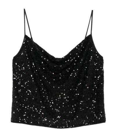 Diane Von Furstenberg Berlin Sequined Tulle Camisole In Black