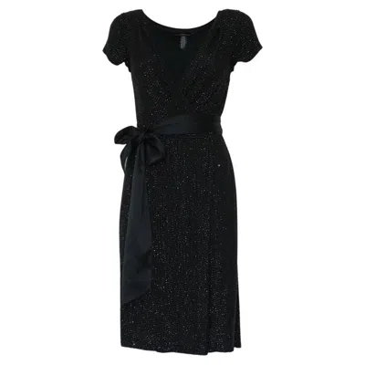 Pre-owned Diane Von Furstenberg Sequins Dress Size 40 In Black