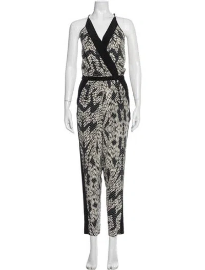 Pre-owned Diane Von Furstenberg Shany Silk Jumpsuit In Neutral