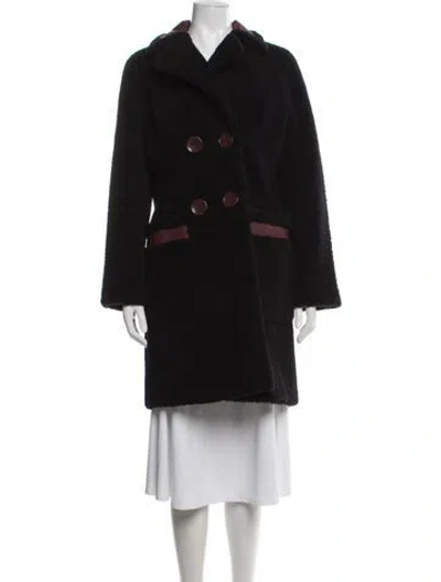 Pre-owned Diane Von Furstenberg Shearling Coat In Black