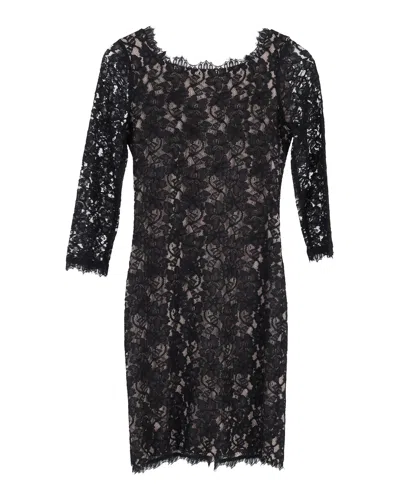 Diane Von Furstenberg Sheath Dress In Black Cotton Lace