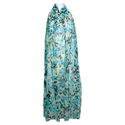 Pre-owned Diane Von Furstenberg , Sheer Maxi Dress In Blue