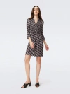 Diane Von Furstenberg Sheshka Printed Jersey Shirt Dress In Bird Weave Berlin