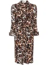 Diane Von Furstenberg Sheska Leopard-print Midi Dress In Brown
