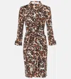 DIANE VON FURSTENBERG SHESKA LEOPARD-PRINT MIDI DRESS