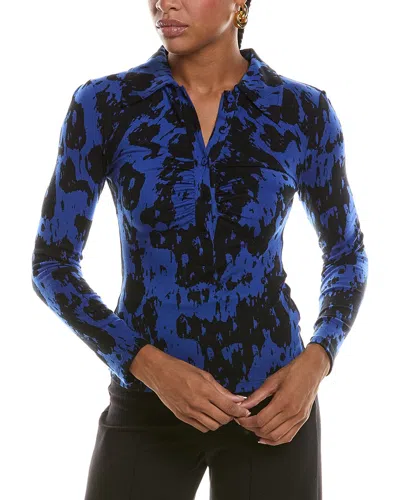Diane Von Furstenberg Sheska Wool-blend Top In Animal Print