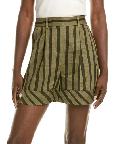 Diane Von Furstenberg Shiana Linen-blend Short In Green