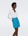 Diane Von Furstenberg Shiana Slub Woven Pleated Shorts
