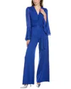 Diane Von Furstenberg Shing Pleated Bell-sleeve Jumpsuit In Blue