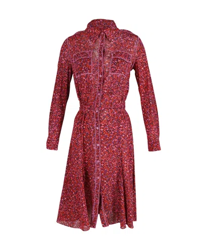 Diane Von Furstenberg Shirt Midi Dress In Floral Print Polyester In Multi