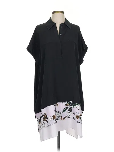 Pre-owned Diane Von Furstenberg Short Sleeve Blouse In Black