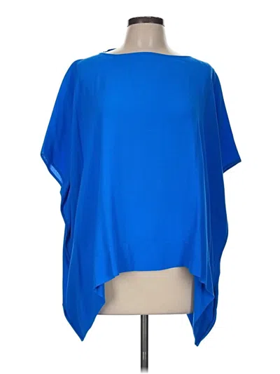 Pre-owned Diane Von Furstenberg Short Sleeve Blouse In Blue