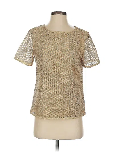 Pre-owned Diane Von Furstenberg Short Sleeve Blouse In Gold