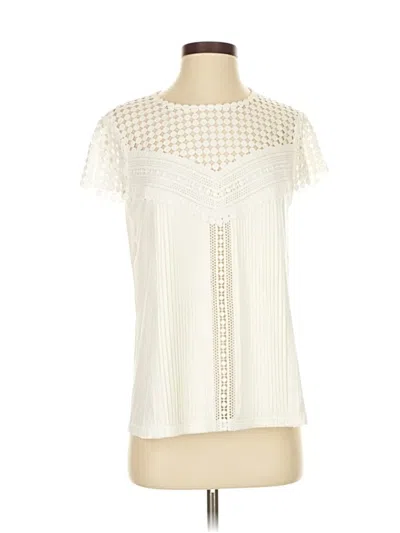 Pre-owned Diane Von Furstenberg Short Sleeve Blouse In White