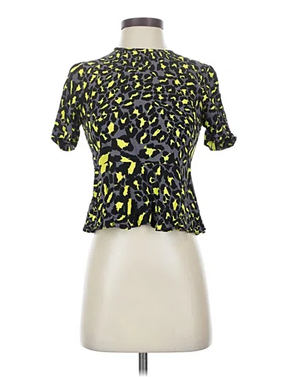 Pre-owned Diane Von Furstenberg Short Sleeve Blouse In Yellow