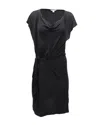 Diane Von Furstenberg Side-tie Draped Dress In Black Viscose In Black
