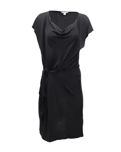 Diane Von Furstenberg Side-tie Draped Dress In Black Viscose