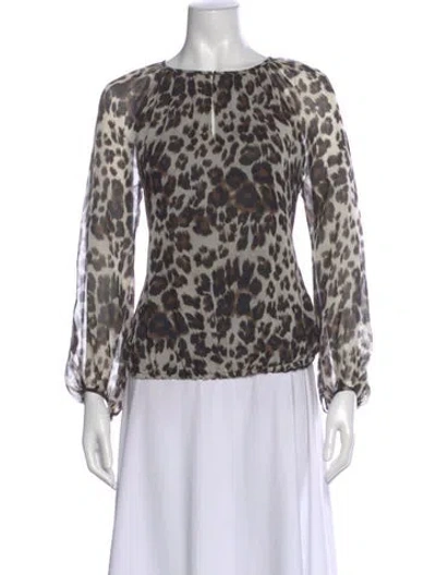 Pre-owned Diane Von Furstenberg Silk Animal Print Blouse