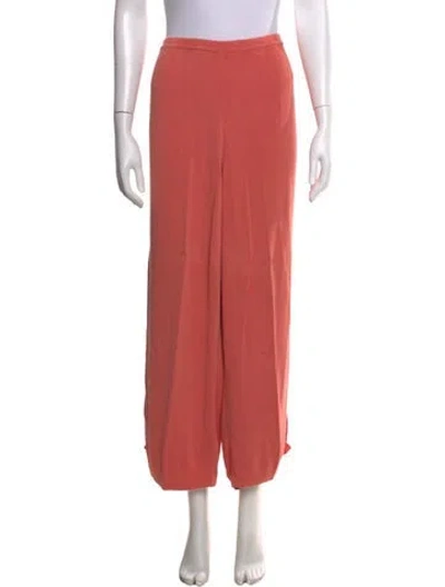 Pre-owned Diane Von Furstenberg Silk Assets Wide Leg Pants In Pink
