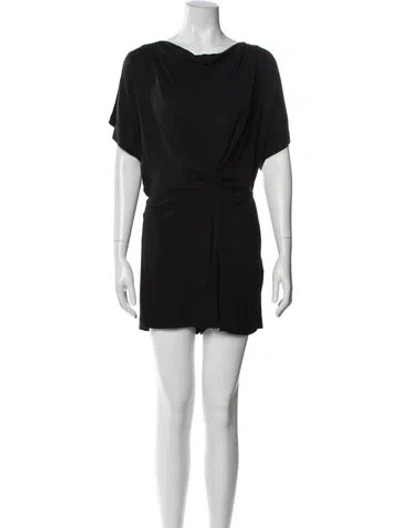 Pre-owned Diane Von Furstenberg Silk Bateau Neckline Romper In Multi