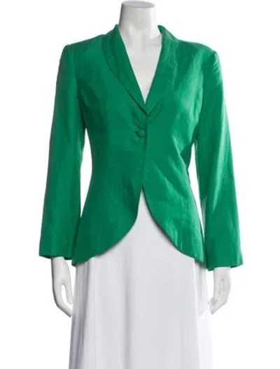 Pre-owned Diane Von Furstenberg Silk Blazer In Green